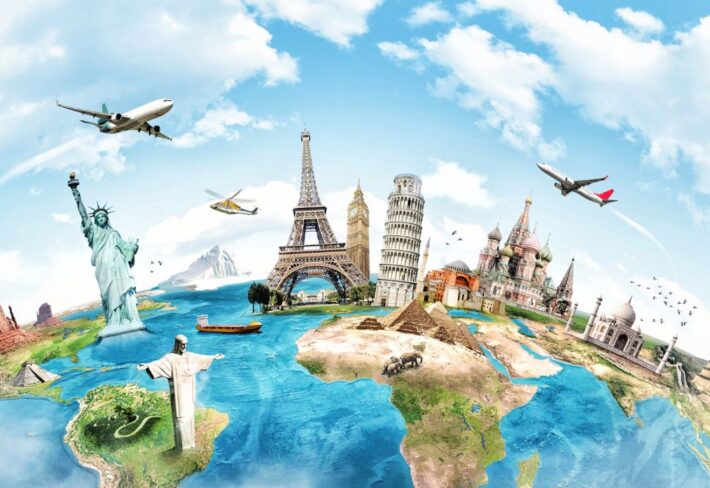 travel bucket list wallpaper mural for wall 710x488